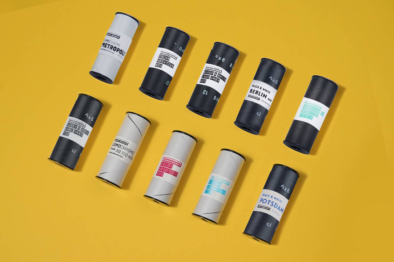 Uses 120 (medium format) film and there’s loads of that around. Check out our full, unique film range.