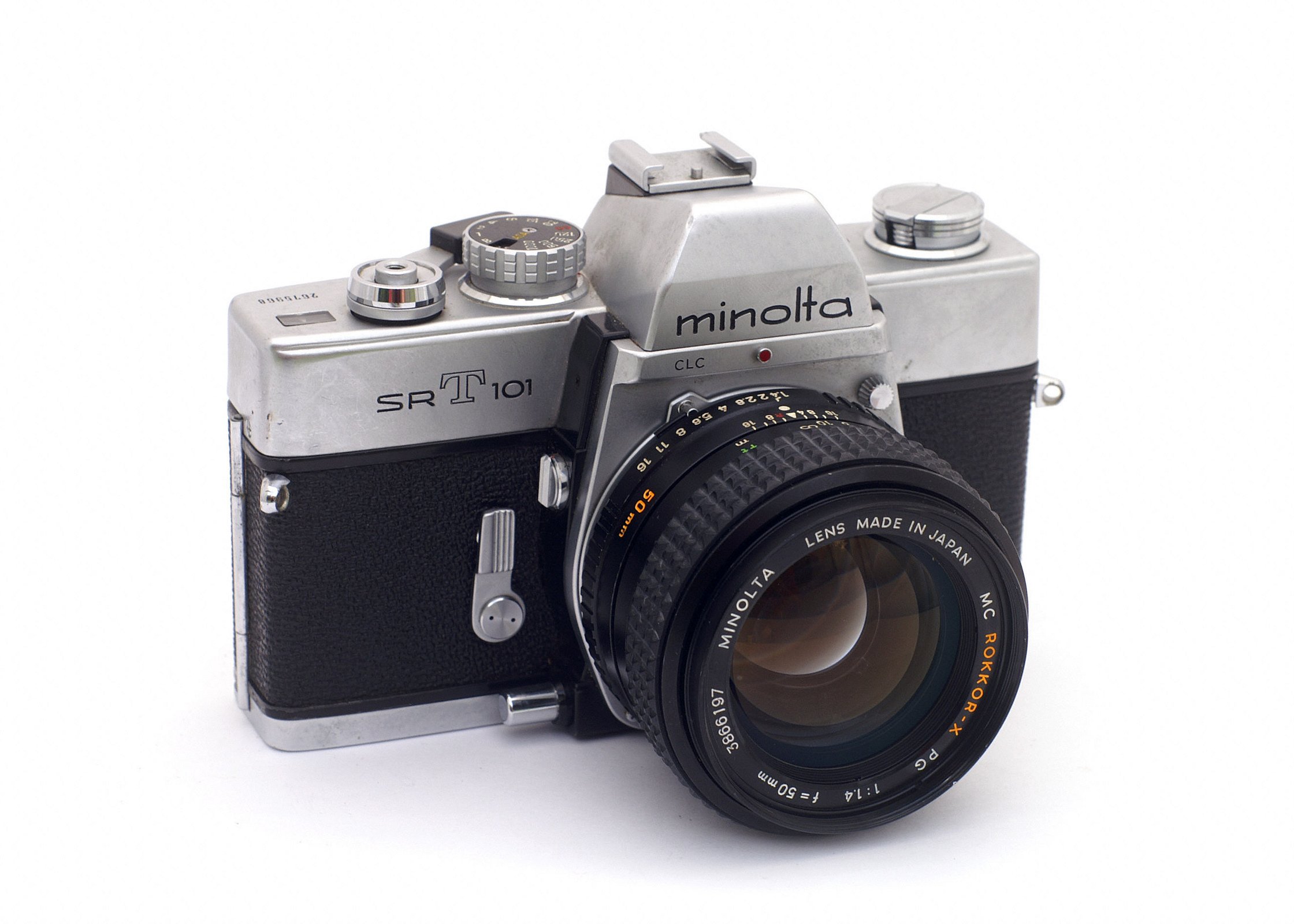 Minolta SR-T 101 mit MC Rokkor-PF 55mm f/1,7 – #2188663 – Foto Köberl – Secondhand