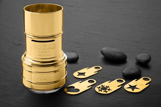The New Daguerreotype Achromat 2.9/64 Art Lens Brass, Gold Plated 
