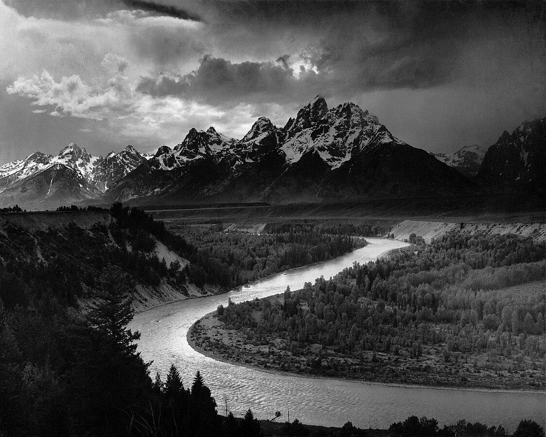 Adams The Tetons and the Snake River | photo source – wikimedia commons