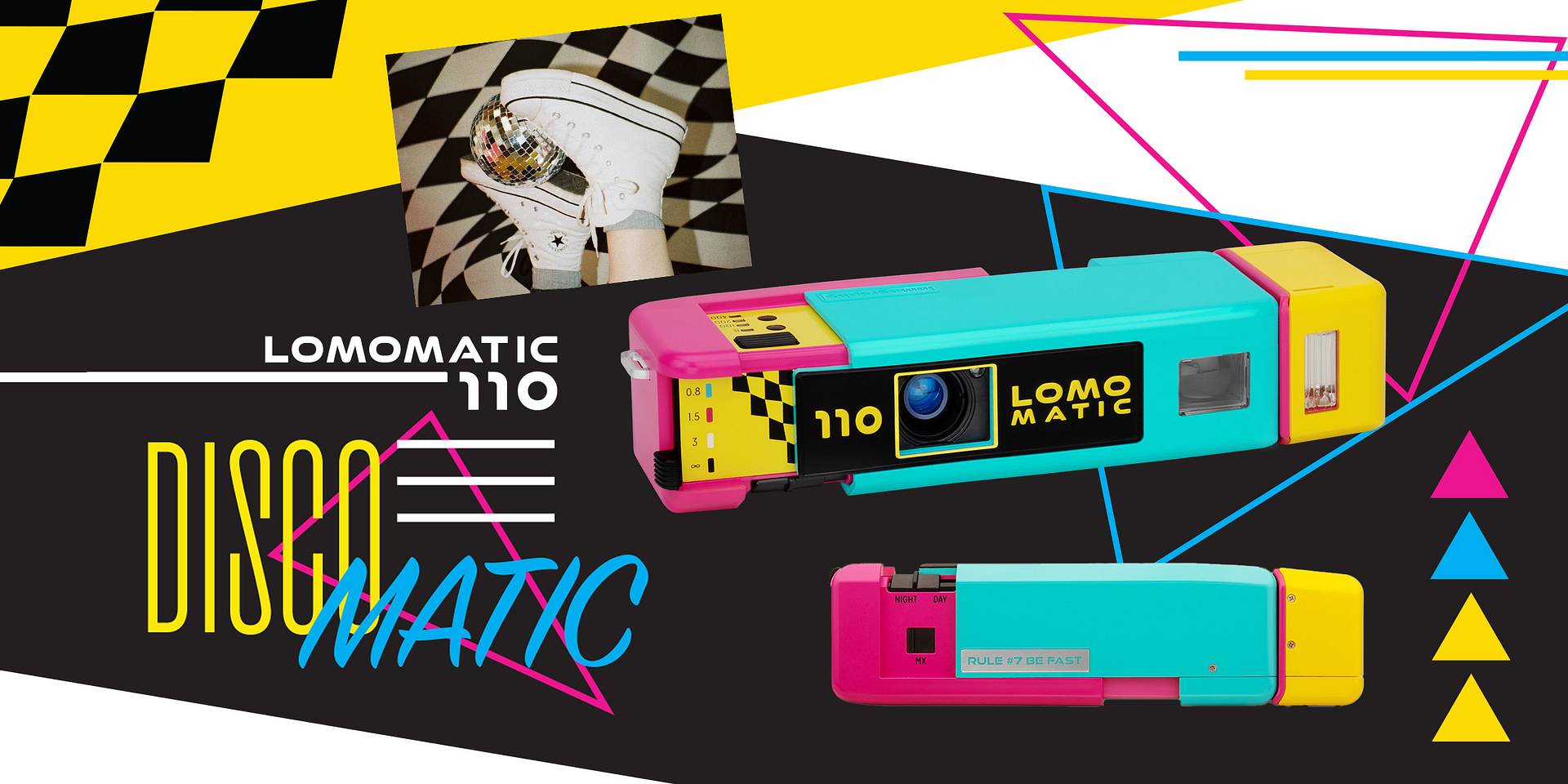 新品上线 | Lomomatic 110 自动玻璃镜头胶片相机连闪光灯 - Disco 特别版