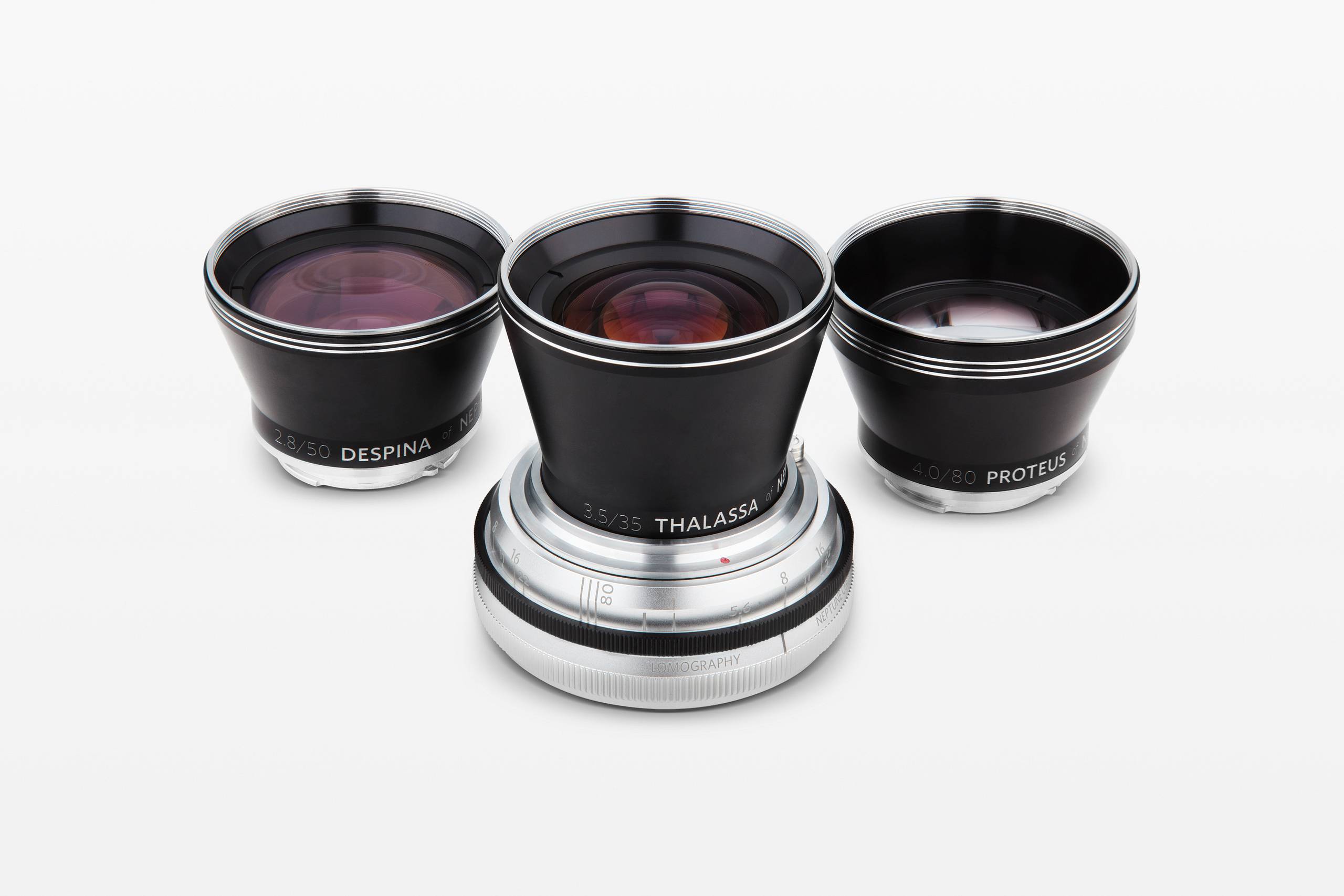 Lomography Neptune Convertible 尼普顿一组三镜镜头组合 35、50、80mm - 银色 尼康卡口