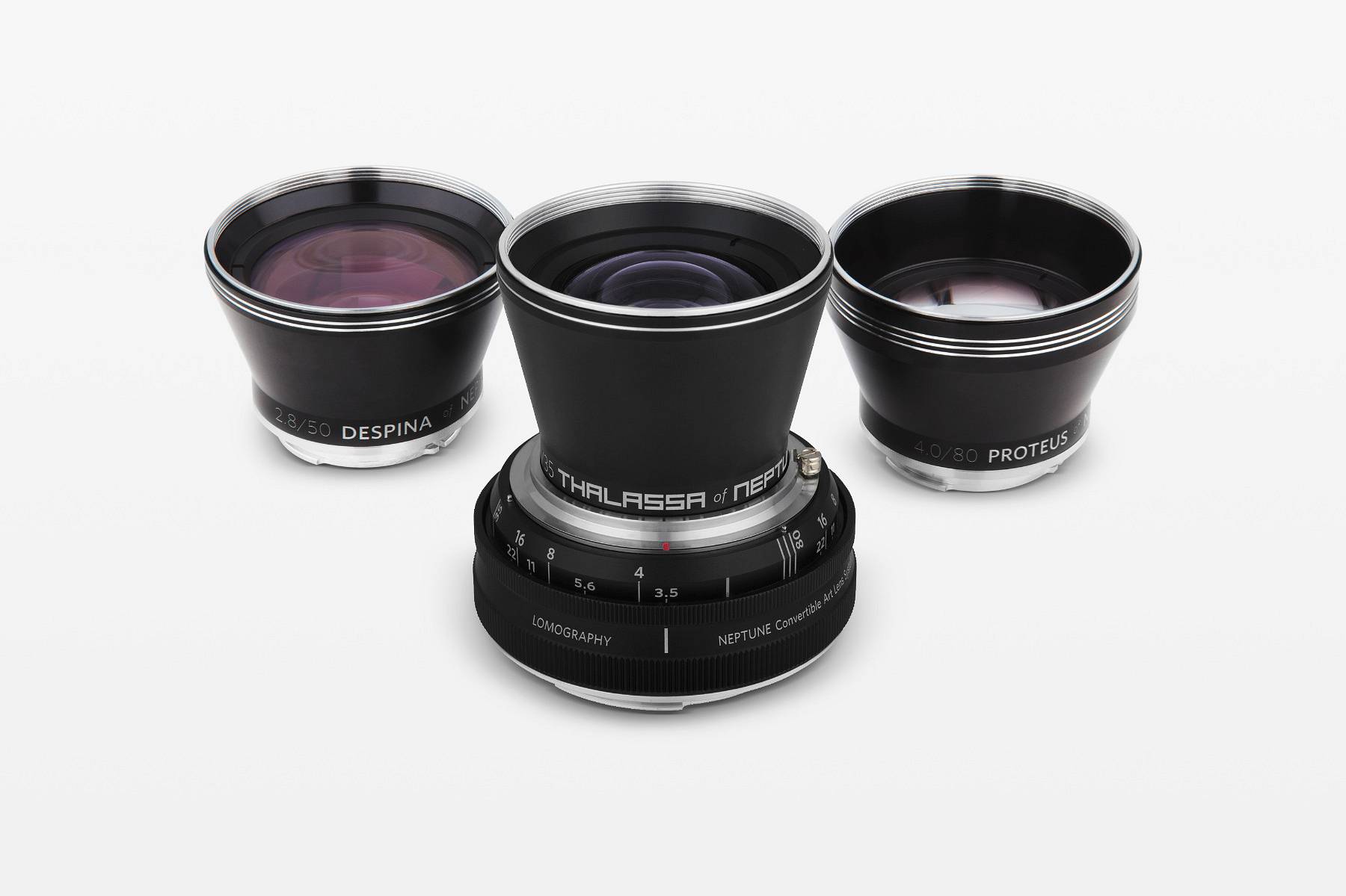 Lomography Neptune Convertible 尼普顿一组三镜镜头组合 35、50、80mm - 黑色 佳能卡口