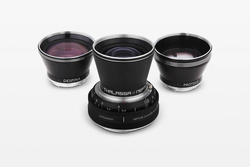 Lomography Neptune Convertible 尼普顿一组三镜镜头组合 35、50、80mm - 黑色 佳能卡口