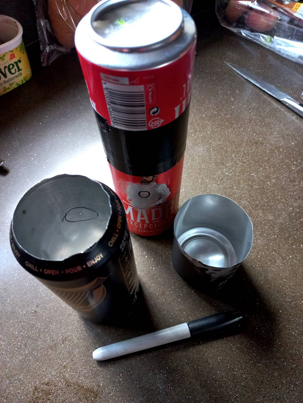 Photo: Alan Withington | Solargraph tins at various stages of preparation