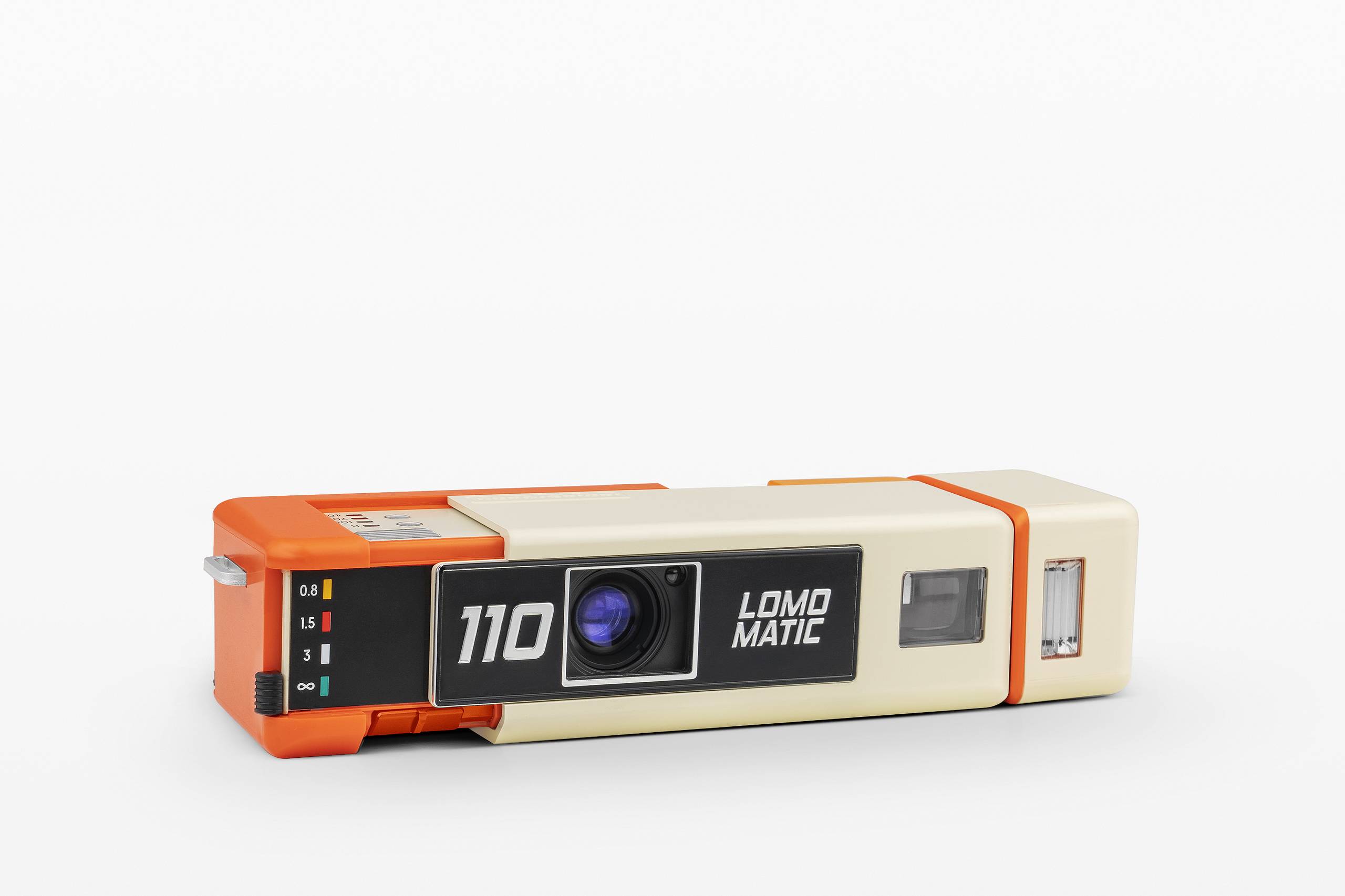Lomomatic 110 自动玻璃镜头胶片相机连闪光灯 - 赤橙特别版